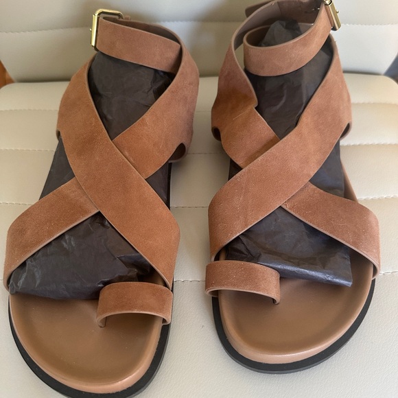 A. Emery Jalen Sandals Nutmeg Suede 40IT Like New!! With Box - Picture 4 of 10